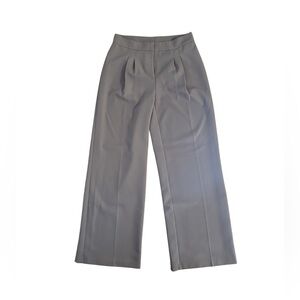 NYC Wide-Leg High Waisted Pleated Gray Trousers